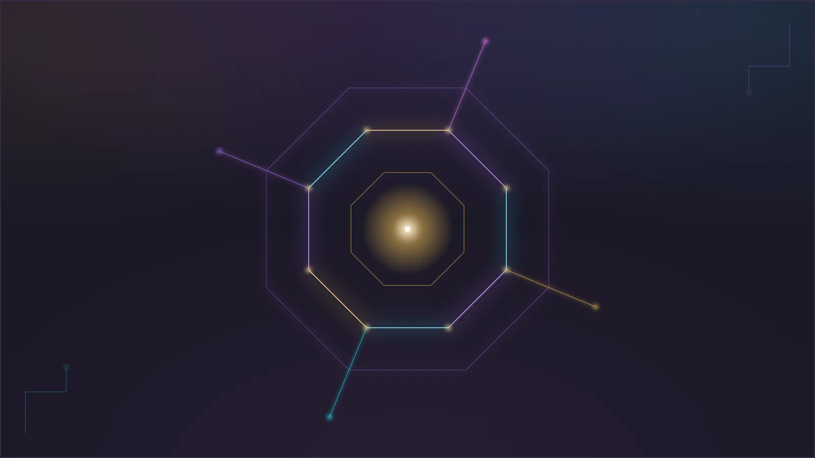 Arcane-circuit sigil in violet, gold, and cyan on a dark field, the Wires and Wizards mark for the AI channel